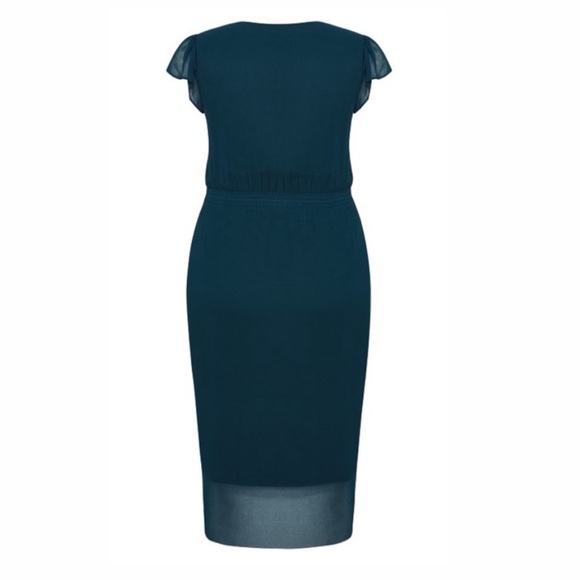 NWT City Chic wrap swing dress - emerald S/16 - Picture 6 of 10